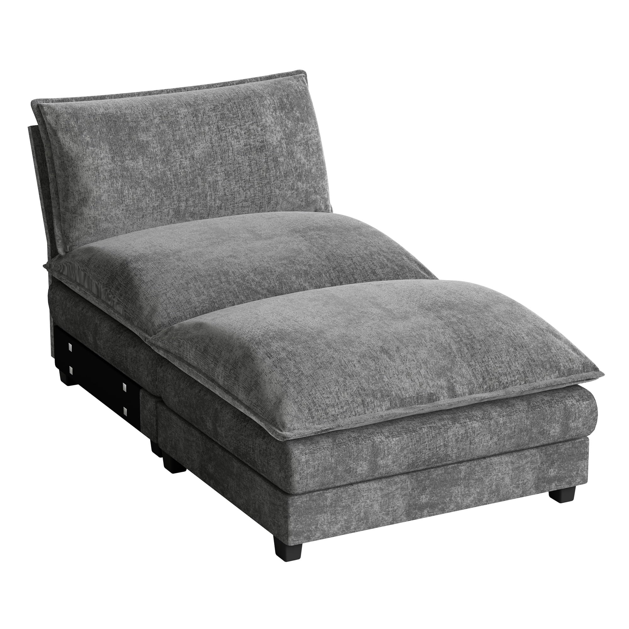Homall Modular Sectional Sofa, Sofa Couch with Reversible Ottoman, DIY Combination Chenille Deep Seat Cloud Couch for Living Room, Apartment (Light