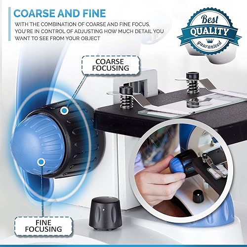 Miniatura 8 de AmScope microscopio para estudiantes con marco de metal y doble lente  láminas y libros español no garantizado GALARDONADO COMO MEJOR MICROSCOPIO