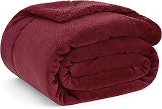 BEDSURE Kuscheldecke - Warm Sherpa Wolldecke & Sofadecke, Flauschig Sofaüberwurf Decke, Dicke Couchdecke, Fleecedecke, Flauschige Wohndecke für Couch, Rot, 150x200 cm, XL