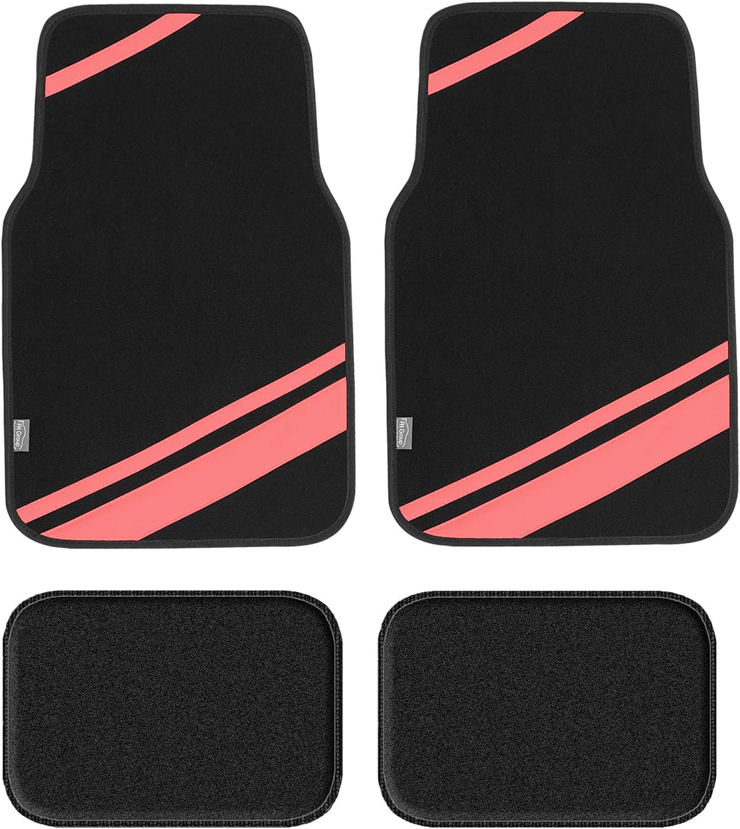 Alfombrillas para el piso del automóvil: alfombrillas para el piso de los automóviles, alfombrillas para el piso del automóvil de ajuste universal, alfombrillas para el piso del automóvil para todo uso, alfombrilla protectora para la mayoría de las alfombrillas del piso de los sedán, SUV y camiones, color rosa
