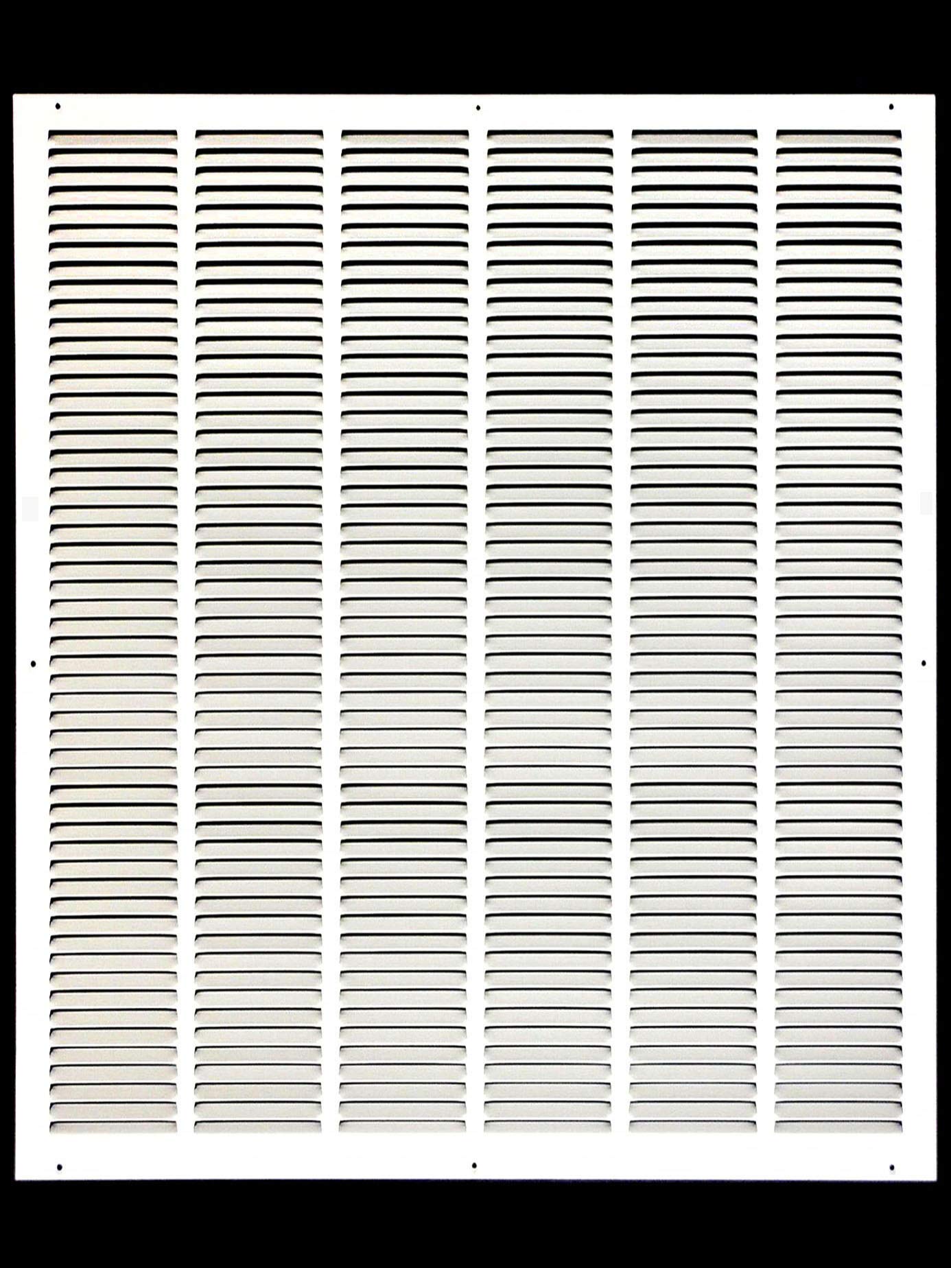14'' x 8'' [Duct Opening] Flat Stamped Steel Return Air Grille by - Sidewall and Ceiling - HVAC Premium Vent Duct Cover - White [Overall Dimensions: 15.75''w X 9.75''h] — view 69