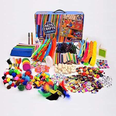 Craft Supplies & Materials 2000+ Piece,Arts and Crafts Kit for Kids 6-12,Craft Chest Set as Birthday Gift for Girls and Boys Aged 7 8 9 10 11 12 and up