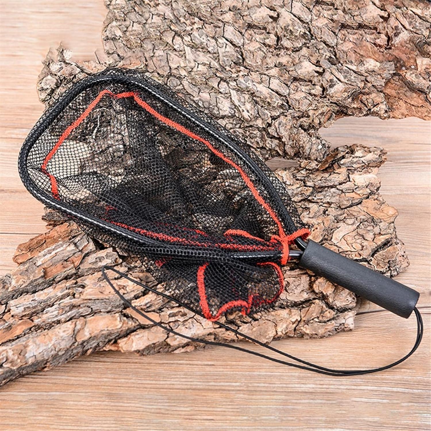 Fishing Accessories- Portable 18inches Fly Fishing Net Freshwater for Trout Soft Rubber Mesh Floating Hand Net for Catch and Release,Fishing Landing Net,Easy Catch & Release