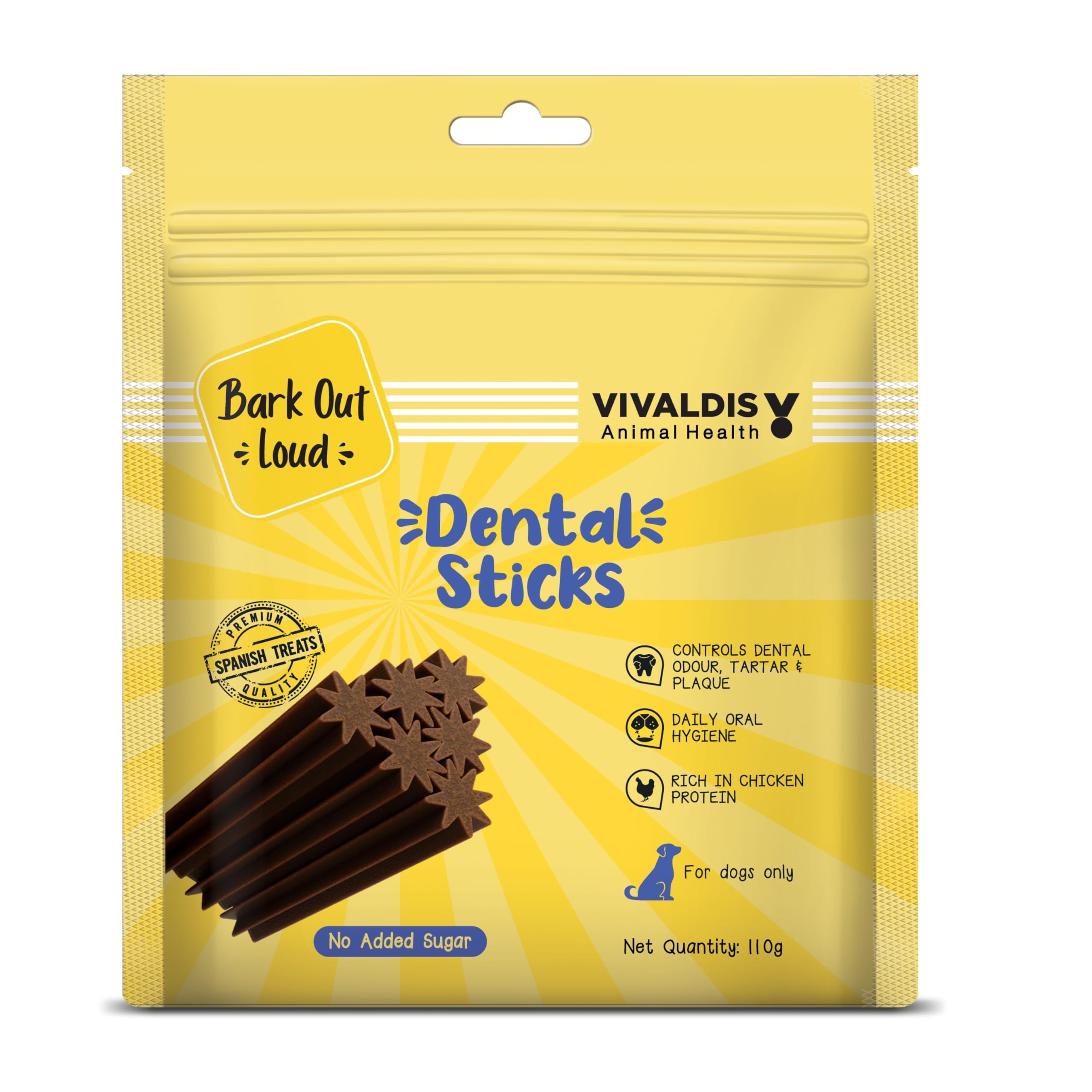 Bark Out Loud by Vivaldis - Dental Sticks Sugar Free Adult Dog Treats Controls Plaque Tartar & Odourfor Dog Oral Care Chicken Dog Treats 110 GMS (B0BH4N1FNM) Amazon Price History, Amazon Price Tracker