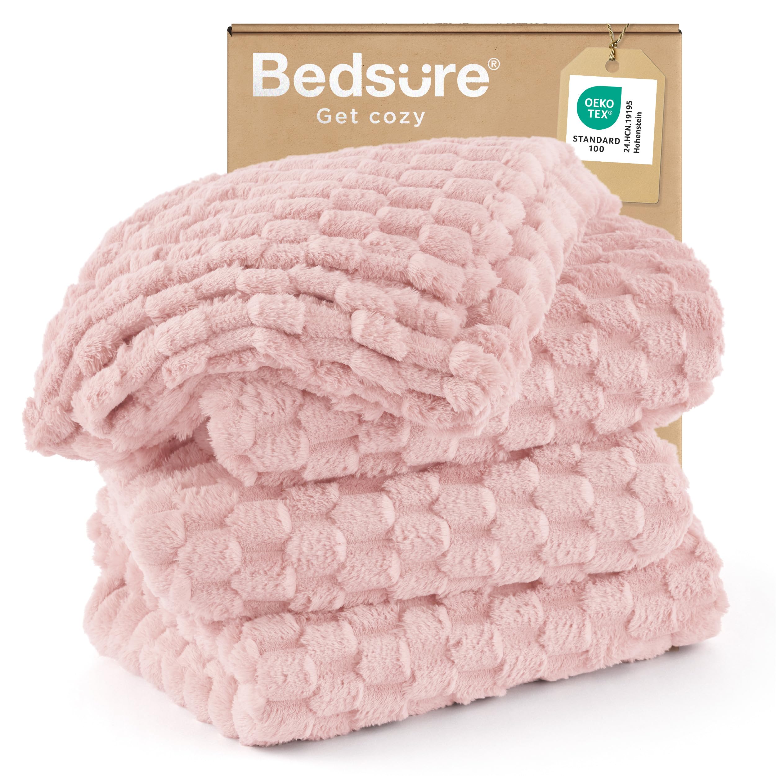 Bedsure Fluffy Plush Bubble Blanket Queen Size