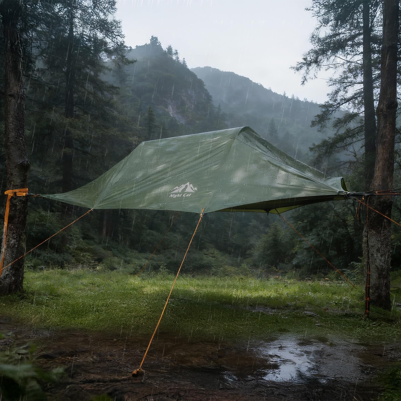 Night Cat Amaca Tenda Con Zanzariera: Impermeabile Amaca Per 2 Posti Escursionismo Campeggio (Nero 2)