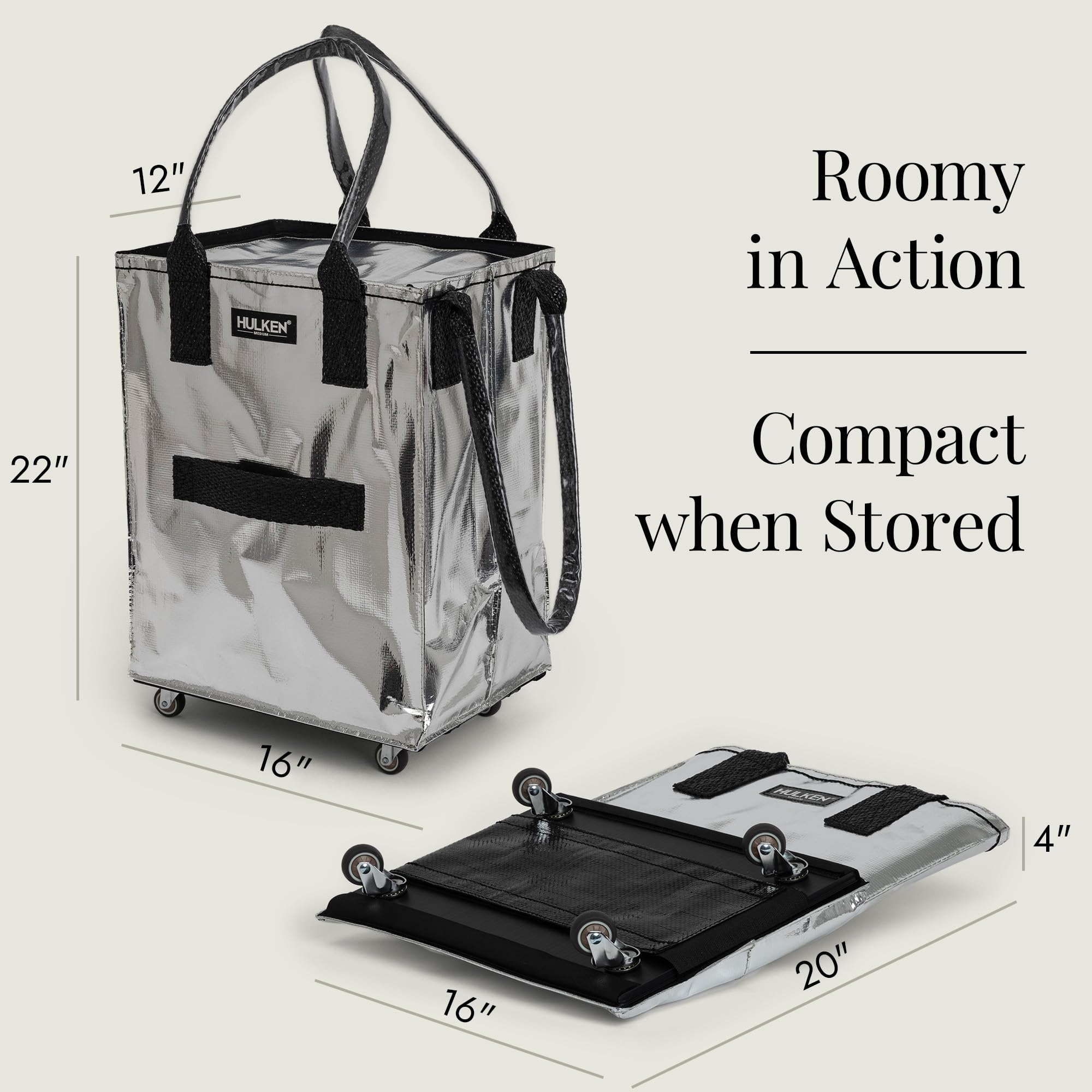 Amazon｜HULKEN （ハルケン） シルバー M 再利用可能な食料品バッグ