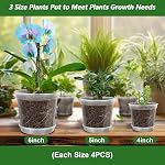 Clear Nursery Pots for Plants, 12 Pack 4/5/6 inch Transparent Plastic Plant Pots with Drainage Holes, Garden Pots for Plants Flowers with 12 Pack Trays and 15pcs Plant Labels