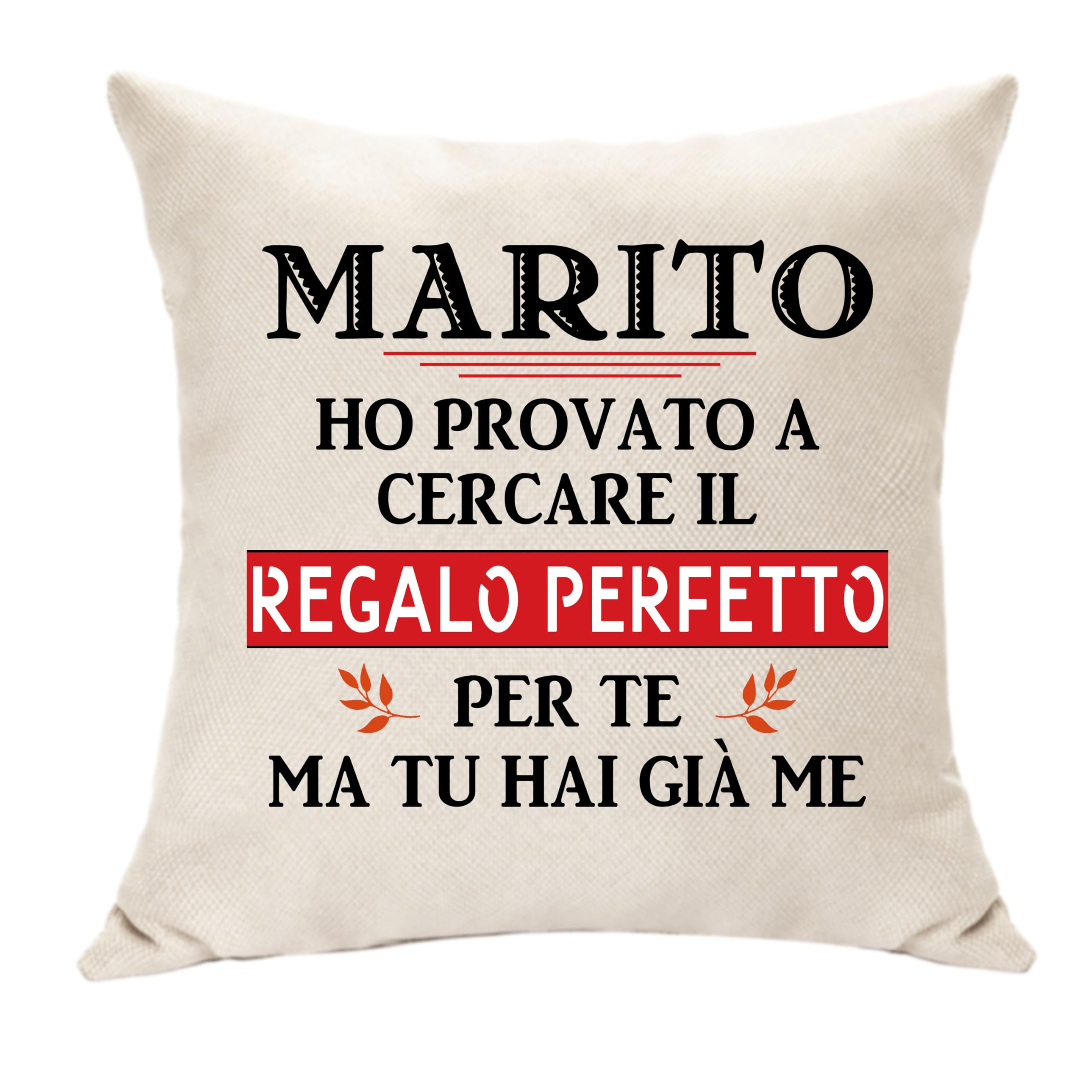 Hasodeo Divertente Marito Cuscino Regalo per Marito Da Moglie Regali di Compleanno Originale Copricuscino per Uomini Regali per Festa del Papa Keepsake Natale Anniversario Matrimonio Regali (Marito)