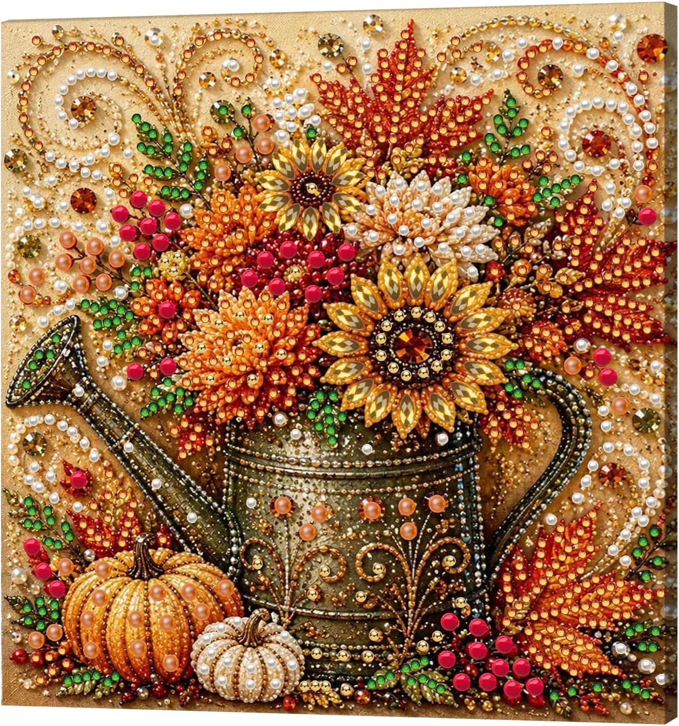 C'eitura Pearl Painting Kit 7.87x7.87in Fall Watering Can Sunflower DIY Art
