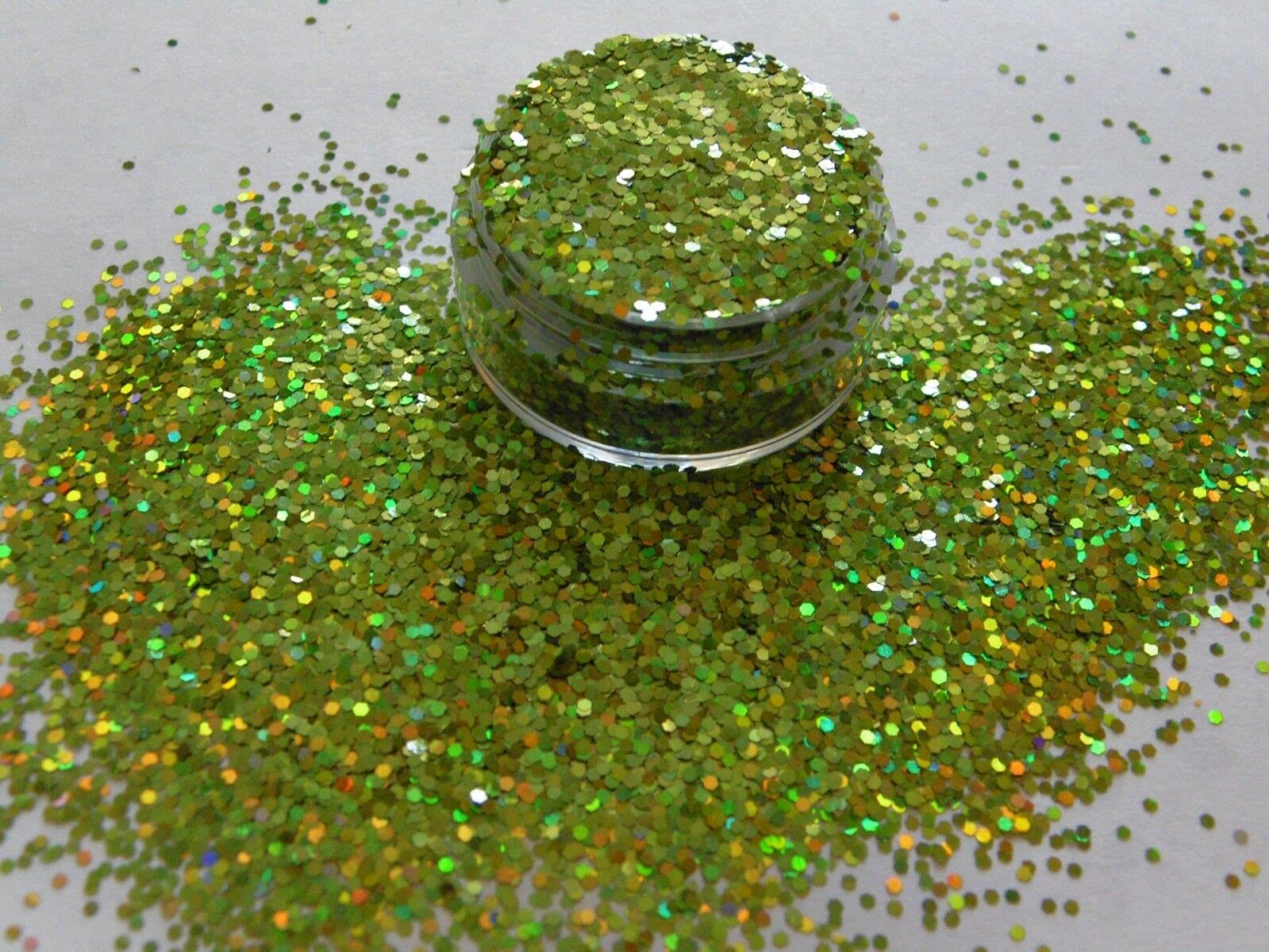 EliteKoopers 1MM Apple Green Holographic Glitter Cosmetic Chunky Nail Art Eye Festival Body Decorative Art & Craft Supply (10g)