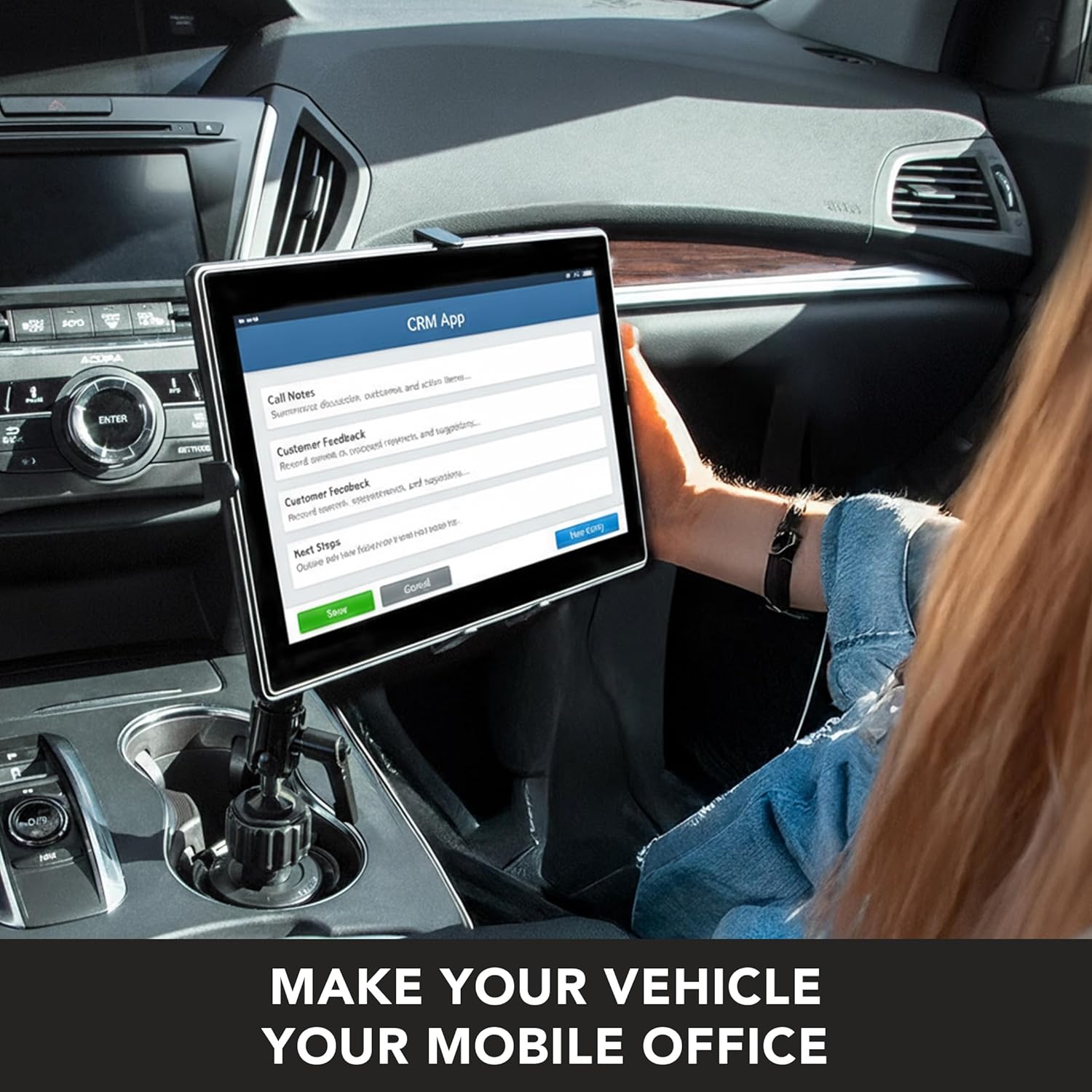 Mount-It! Premium Cup Holder Tablet Mount Fits Vehicle Cupholders 2.75"–3.5" in Diameter, Adjustable Tray for 7"–11" Tablets, Heavy-Duty Aluminum Arm, Full Motion Swivel & Secure Lock Cars Trucks SUVs