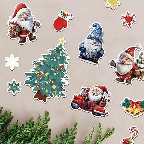 Miniatura 4 de 16 imanes de Navidad para refrigerador para decoración de Navidad, Acción de Gracias, Año Nuevo, lindo gnomo, Papá Noel, árbol de Navidad, bolsa de