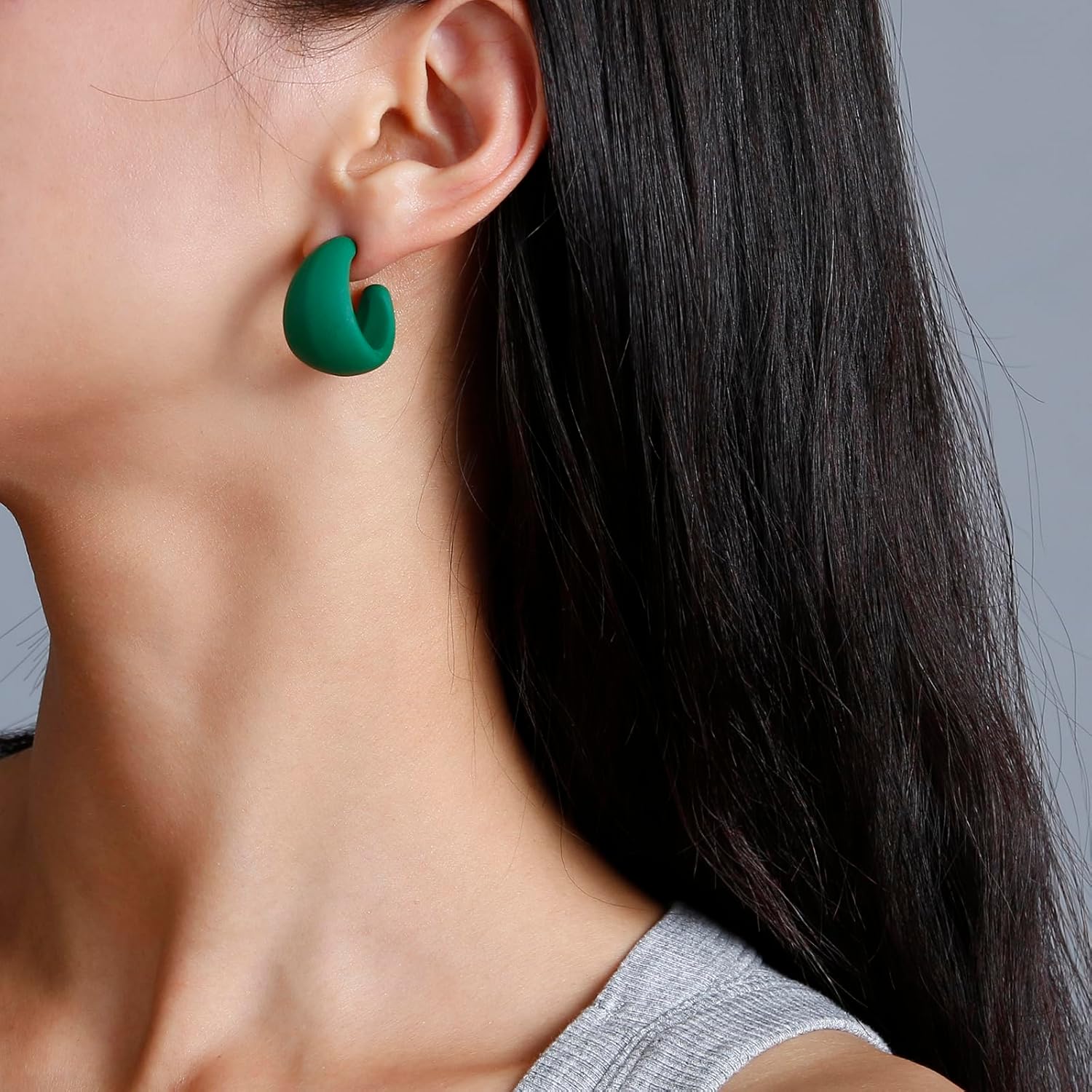 Acrylic Small Round Hoop Earrings, Lightweight Open Hoops Candy Color Hoop Earrings for Women - Image 2