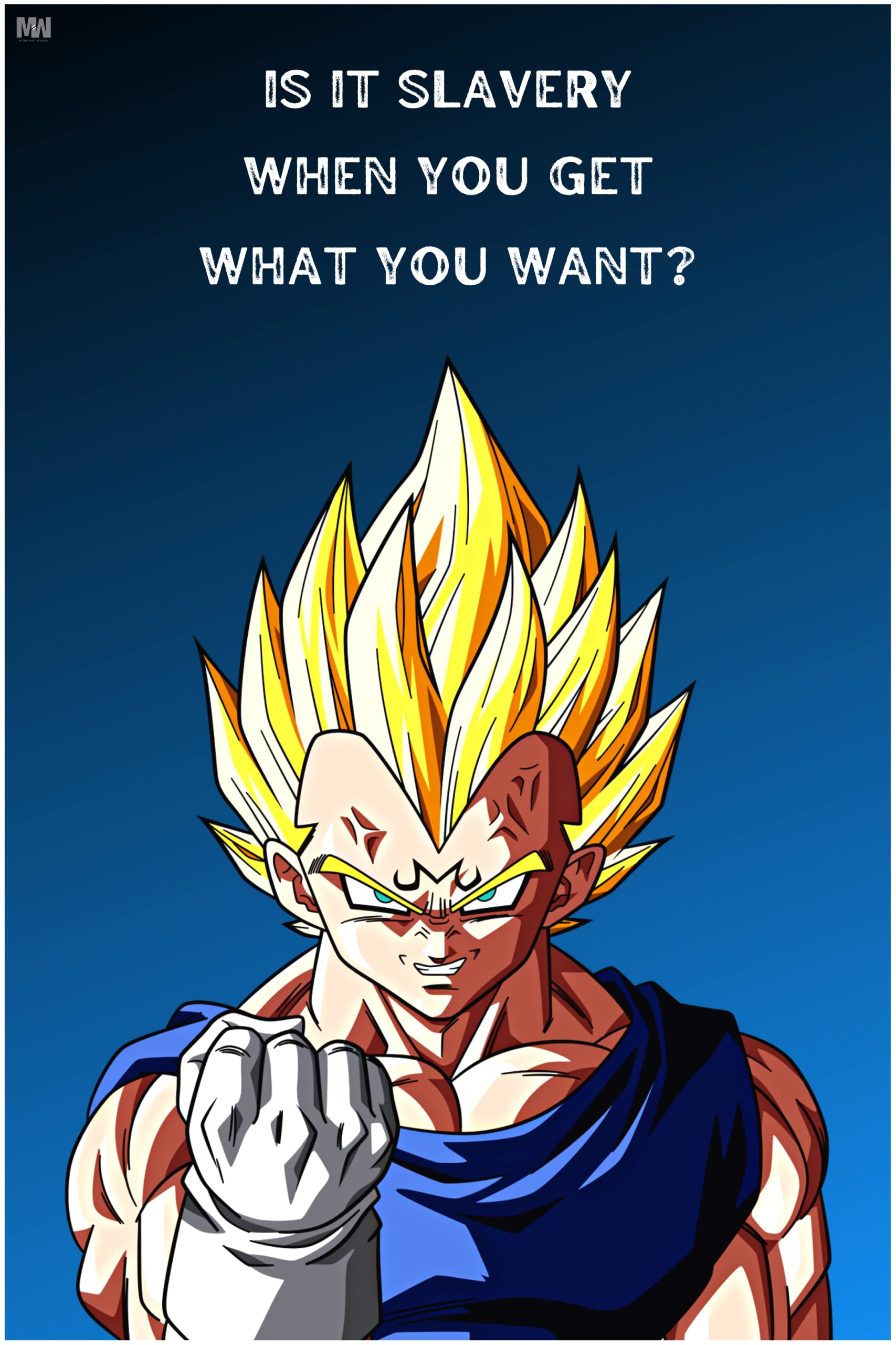 Buy Dragon Ball Z DBZ Majin Vegeta Awesome Quote 18 x 12 inch 300 GSM
