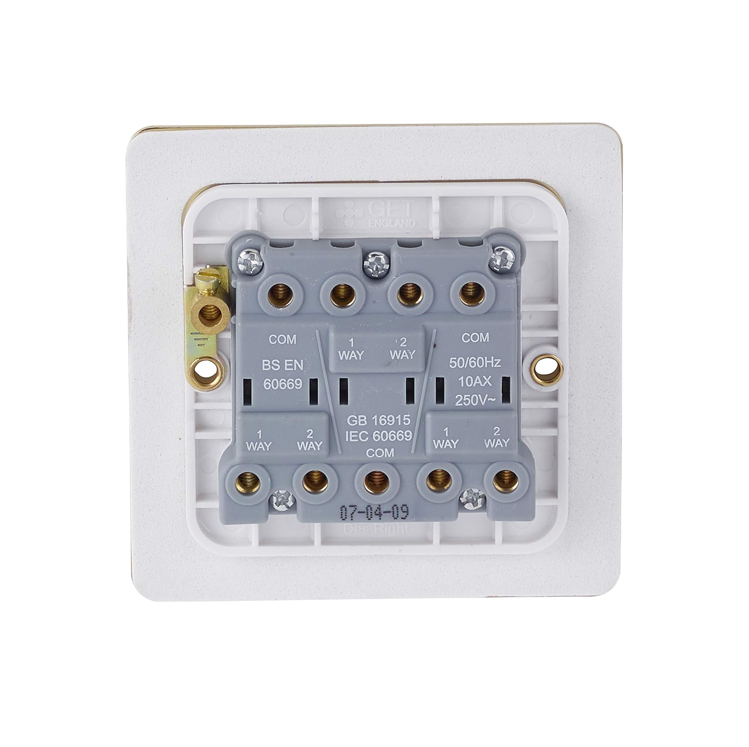 Schneider Electric Ultimate Flat Plate, 3 Gang Rocker 2 Way Light Switch, Single Pole, 16AX, GU1232WPB - Image 5
