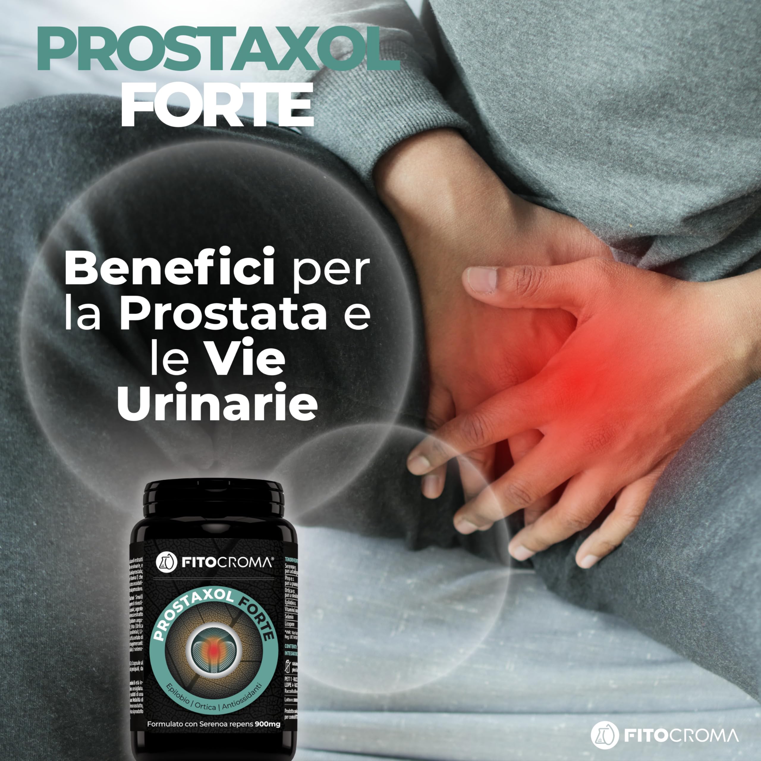SERENOA REPENS FORTE 900MG - 180 capsule - Saw palmetto prostata, Integratore prostata, con Ortica, Epilobio, Licopene, Vit.E, Selenio e Proantocianidine, Formula Strong