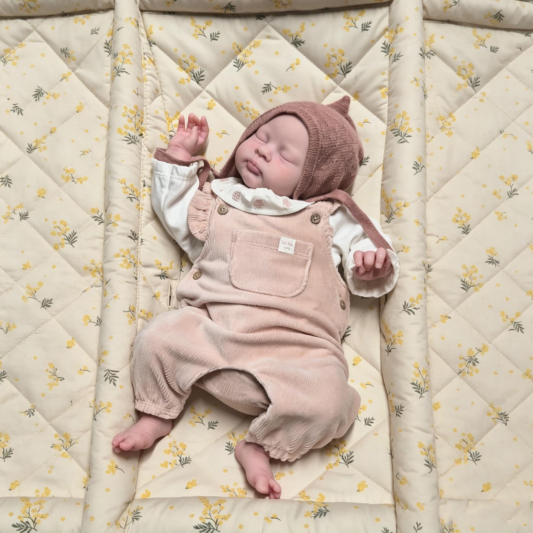 RXDOLL Realistyczne lalki Reborn Baby Dolls Girl Ręcznie robione Realistyczne Baby Doll Tkanina Miękkie ciało śpiąca noworodek silikonowa lalka Baby Doll brązowe włosy dla dzieci Boże Narodzenie