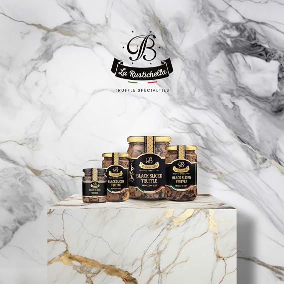 La Rustichella - Black Sliced Truffle - 100% Made in Italy | Vegan, Gluten-Free, Cholesterol-Free (3.17 oz (90 gr))