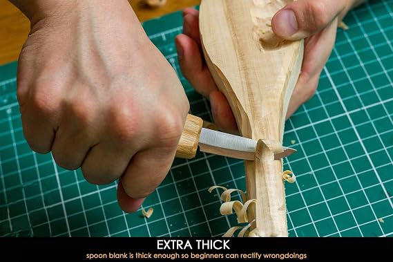 BeaverCraft Basswood Wood for Carving - Spoon Blank B1 10 x 2 x 1.4 - Soft Whittling Wood Carving for Beginners Kids - Unfinished Wooden Block forCrafts