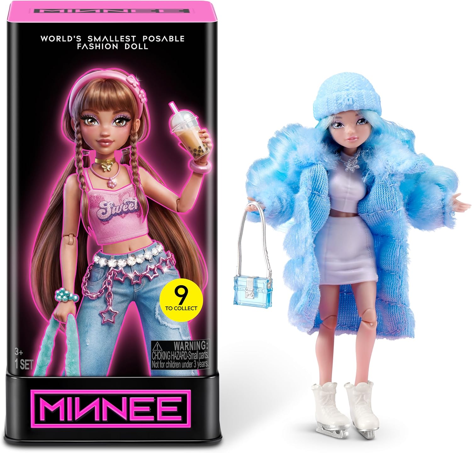 MINNEE Fashion Doll Blind Box by Starbox, Surprise Collectible 4 inch Doll with Mystery Accessories, Blind Packaging, 14 Points of Articulation, Fashion Doll for Girls & Collectors.