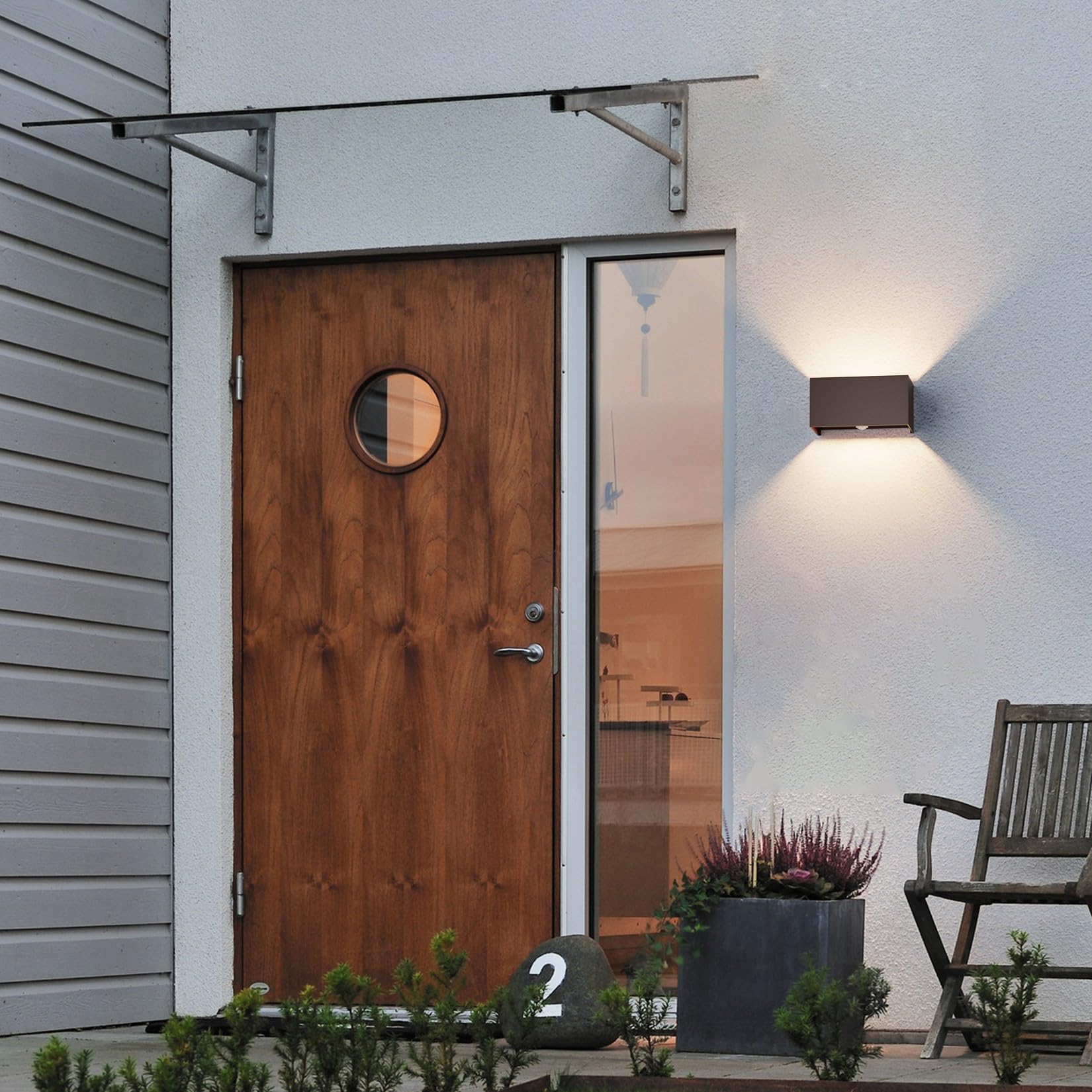 Klighten 1PCS LED Lampada da Parete Interno/Esterno con Sensore di Movimento, con Sorgente Luminosa Sostituibile Lampadina G9, 3000K Angolo del Fascio Regolabile Applique Esterno (Bronzo)