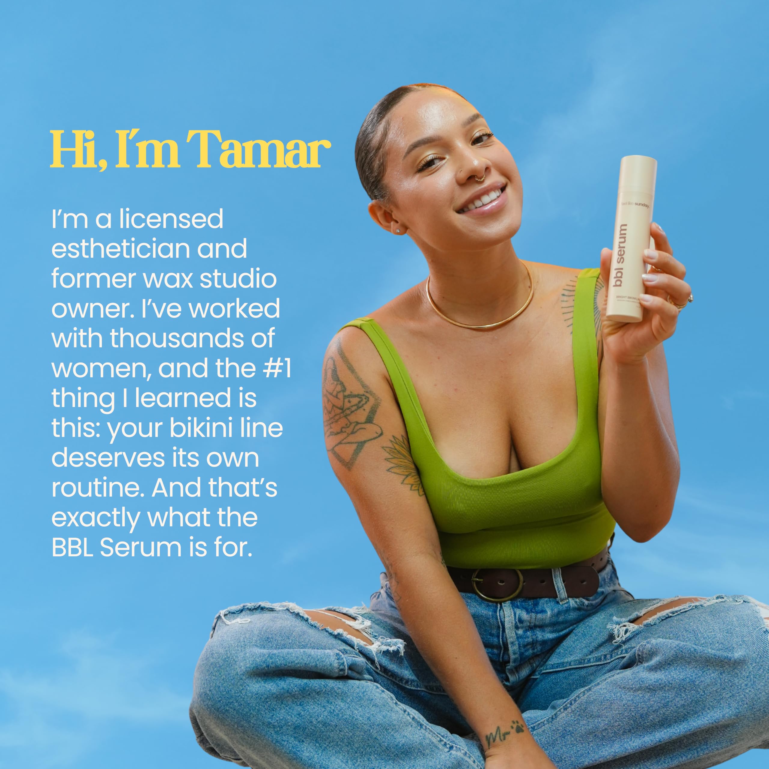 BBL Serum – 3-in-1 Bikini Line Care, Fragrance-Free Post-Hair Removal Serum with Salicylic Acid & Niacinamide, Helps Reduce the Look of Ingrown Bumps & Irritation, Designed for Sensitive Skin
