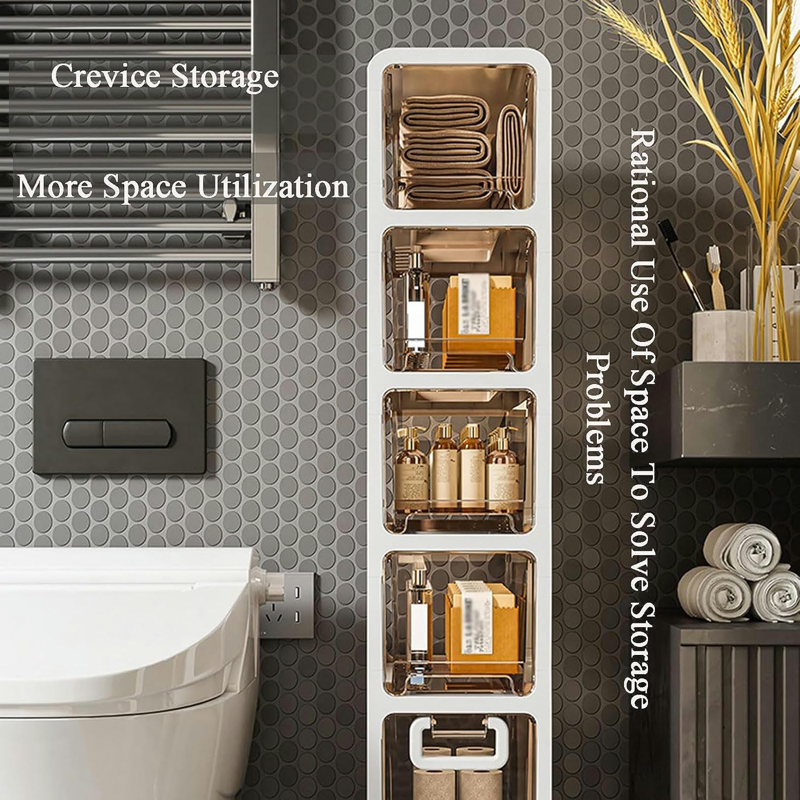 Gabinete de piso para baño, gabinete para grietas de cocina, estante de almacenamiento, acrílico, instalación Gratuita, inodoro, baño, inodoro, gabinete de almacenamiento