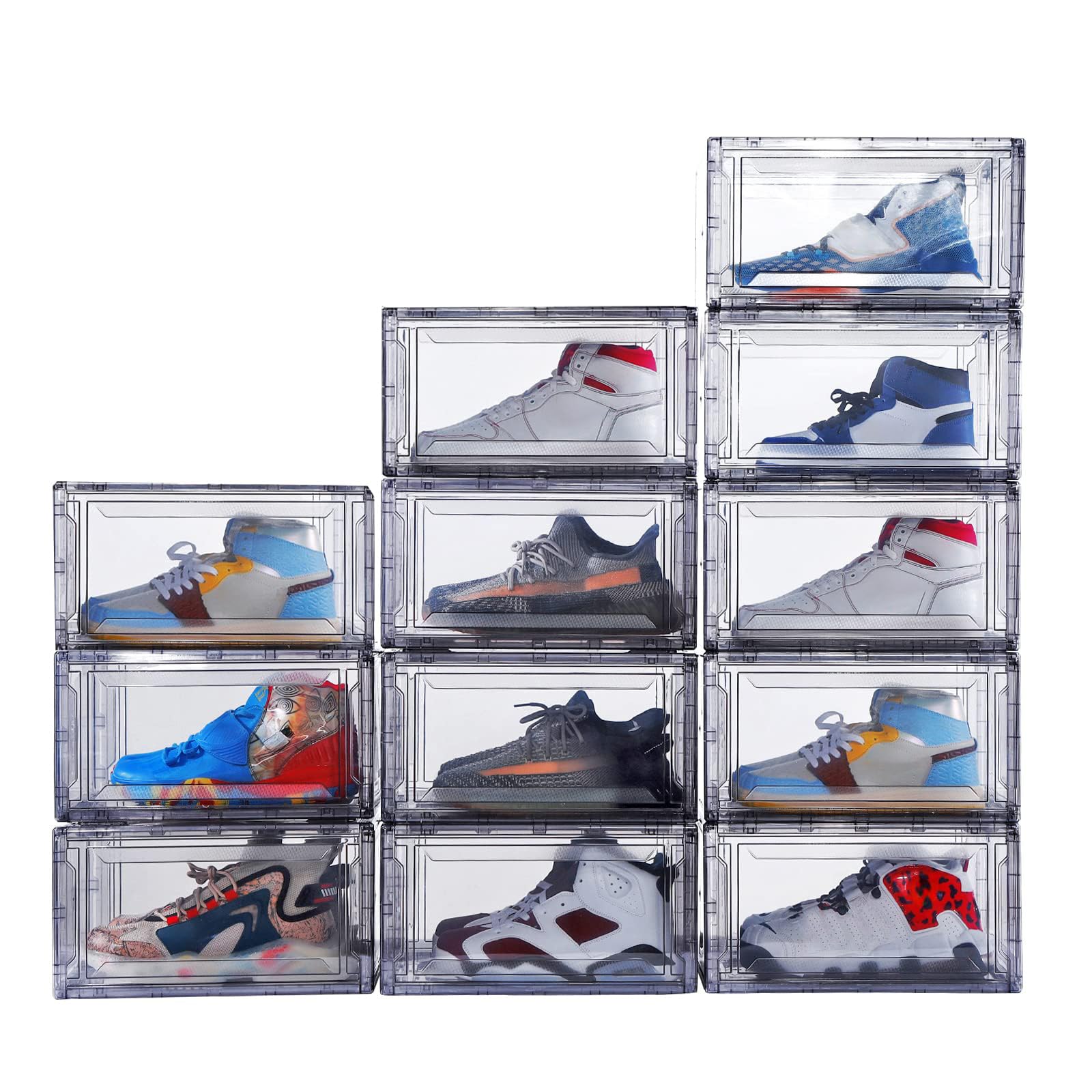 MMBABY 12-Pack Acrylic Clear Shoe Boxes
