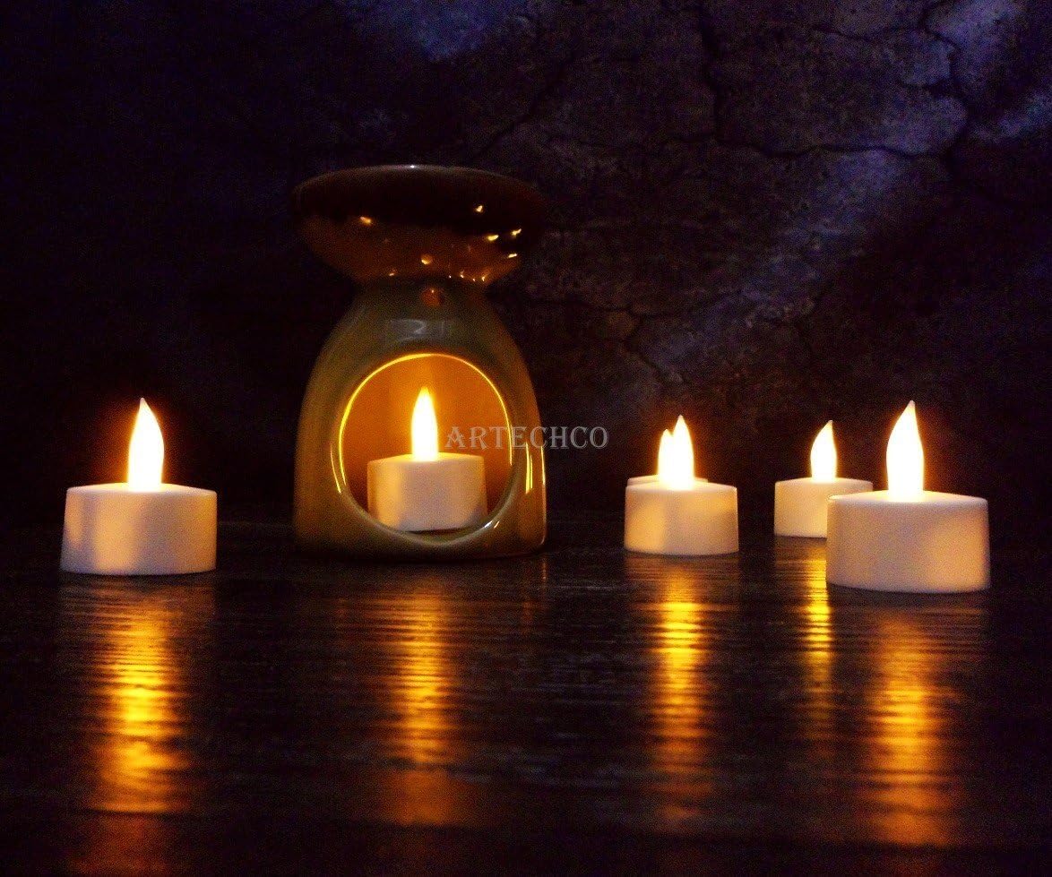 Rechargeable LED Candle TeaLight (Set of 12) - Flameless LED Candle Lights - Flickering Amber,Battery Operated/Powered Candles,No Wax No Mess, No Fire Risk, Windproof, Portable