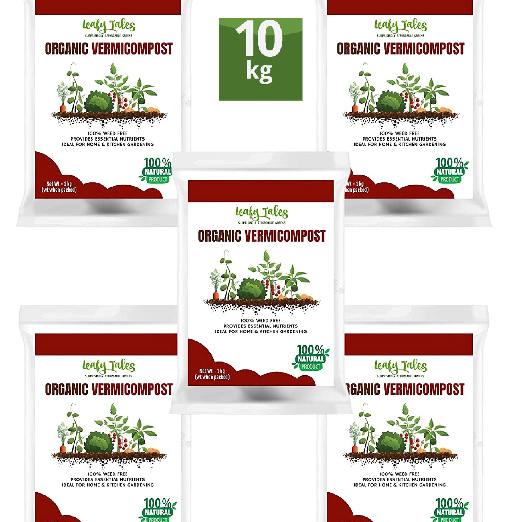 Leafy Tales Organic Vermicompost Fertilizer Manure for Plants - 10 KG (B09C2DVHQS) Amazon Price History, Amazon Price Tracker