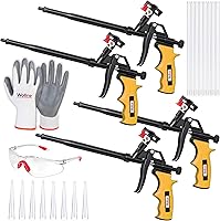 Vista 9 de Pistola aislante de espuma en aerosol profesional (2 pistolas de espuma + 8 boquillas), pistola de espuma expandible recubierta de teflón, pistola