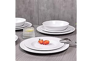 12-Piece White Melamine Dinnerware Set: Unbreakable, Practical, and Stylish