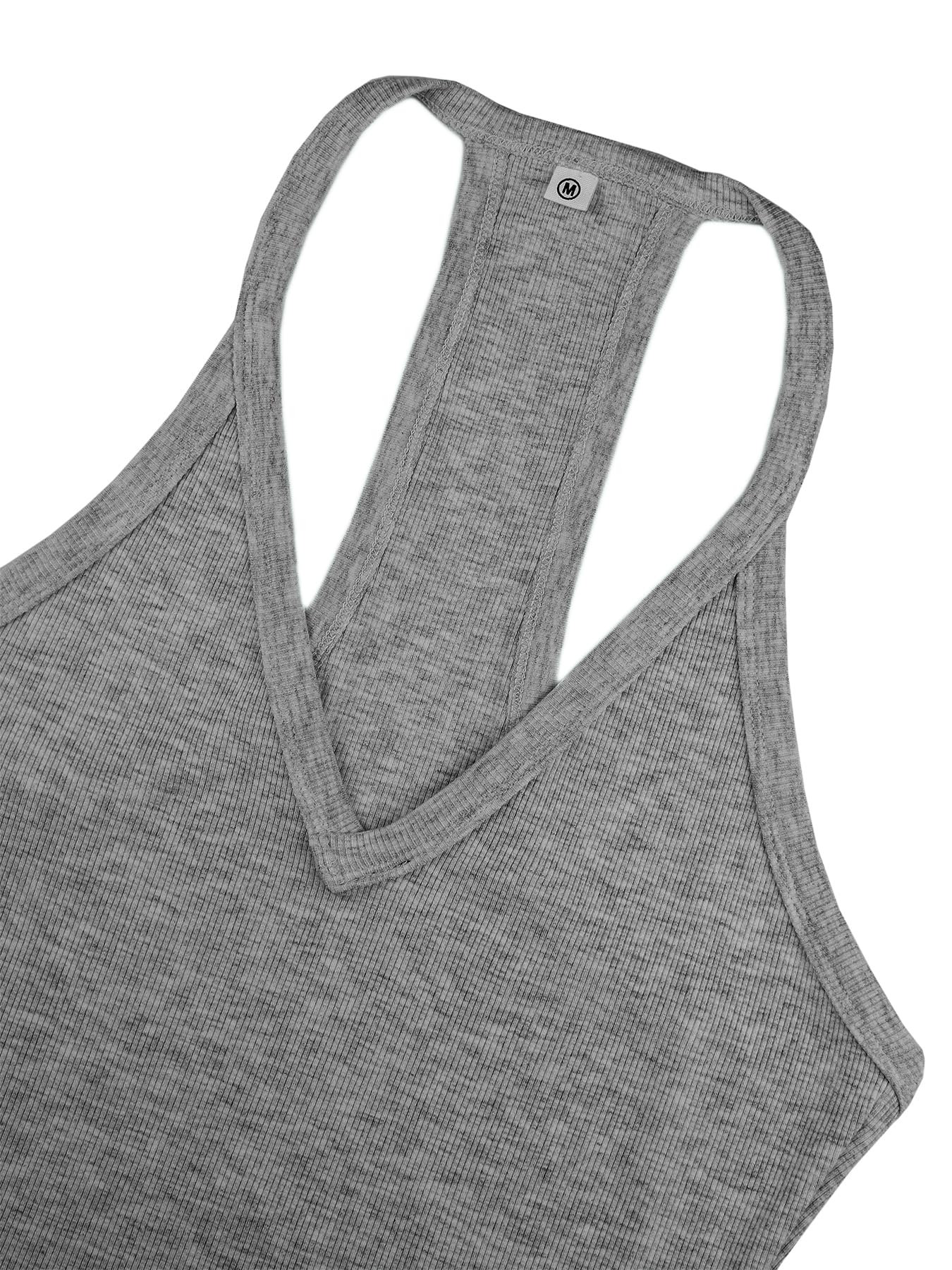 iGENJUN Workout Tops for Women Racerback Basic Tank Summer 2024 Camisole V Neck Slim Fit Ribbed Sleeveless