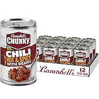 Vista 1 de Campbell's Chunky Chili picante y picante con frijoles, lata de 19 onzas (12 unidades)