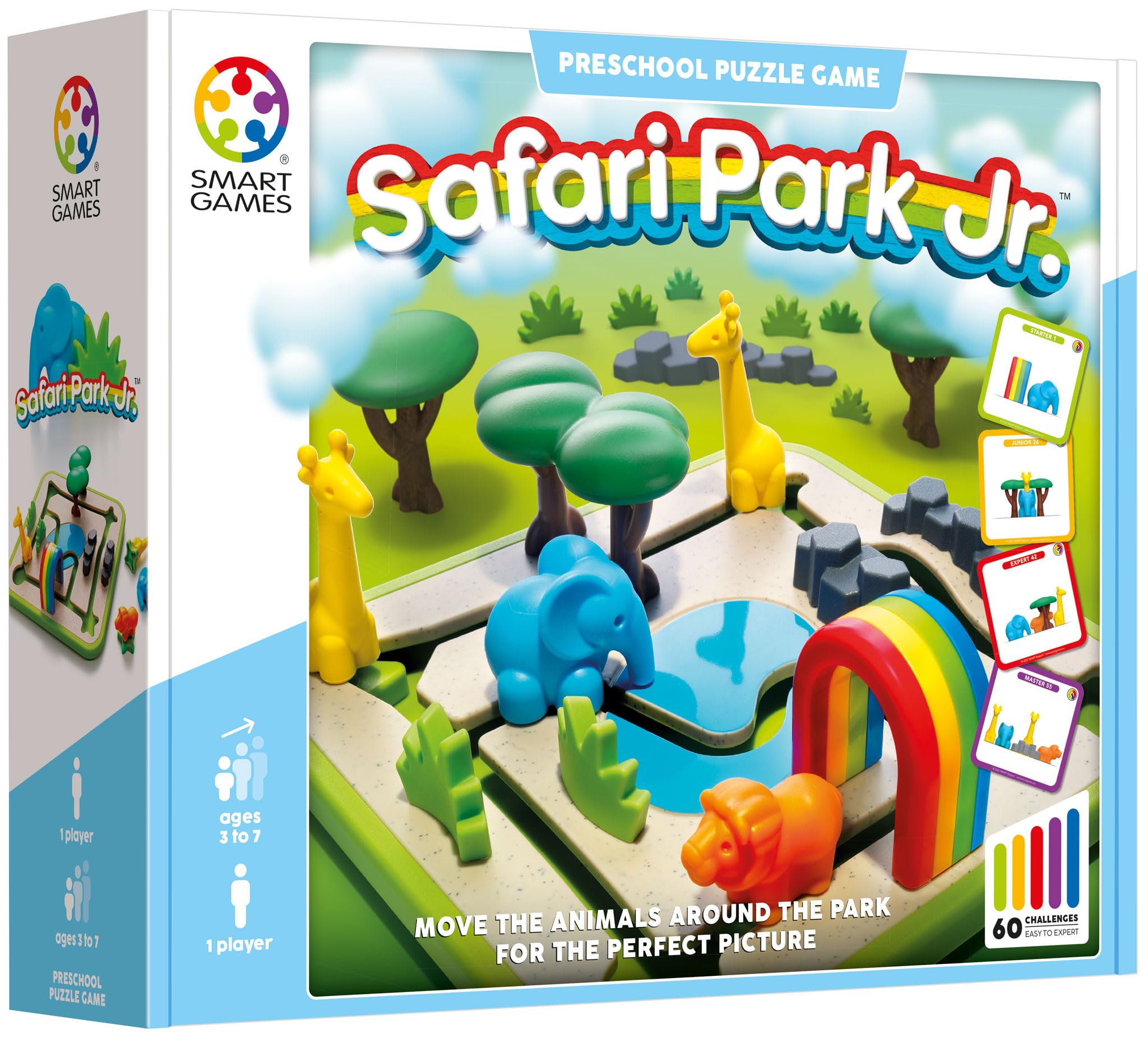 SmartGames - Safari Park Jr, Preschool Puzzle Game with 60 Challenges, 3+ Years