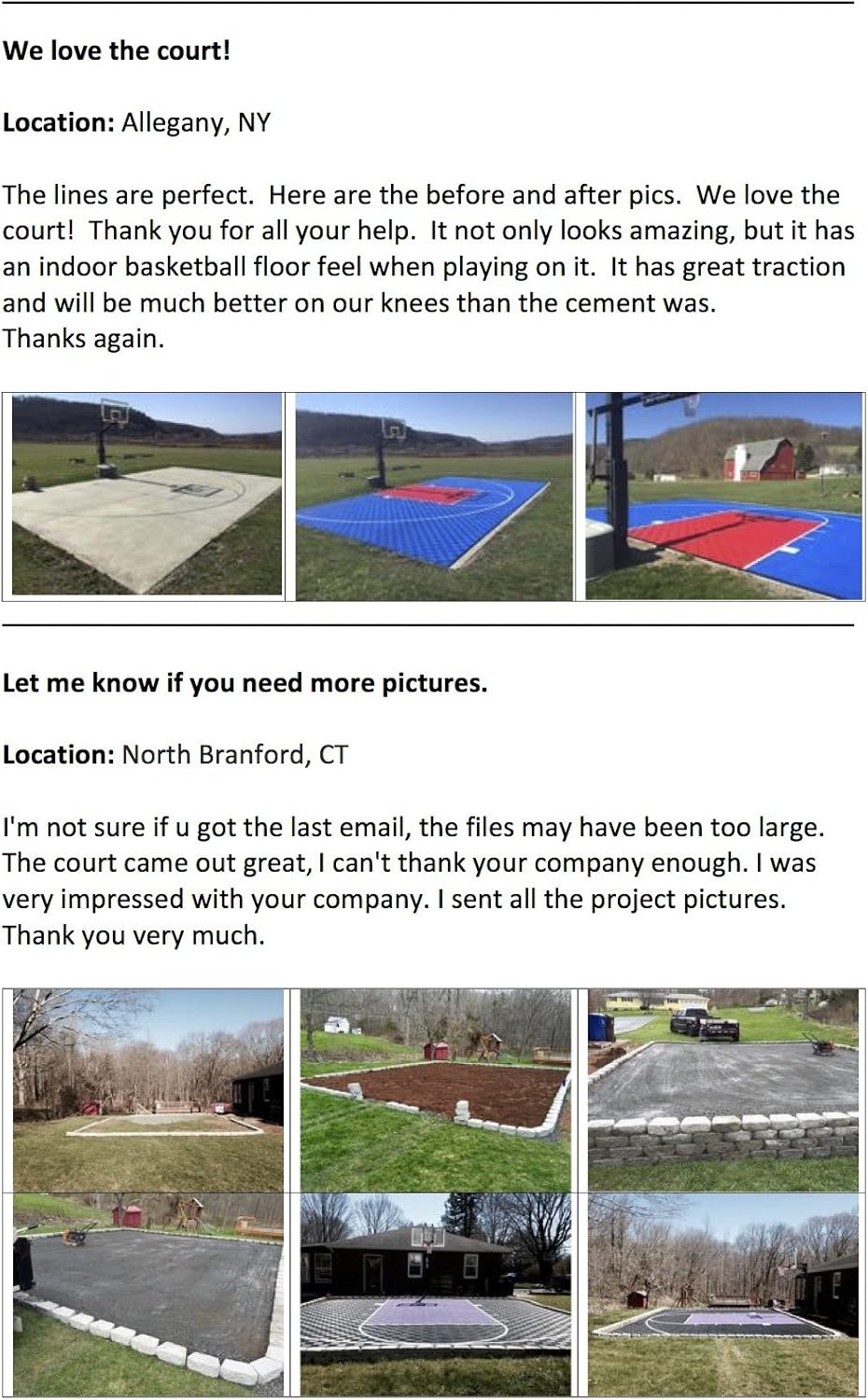 MODUTILE Outdoor Basketball Full Court Kit 46ft x 78ft -Lines and Edges Included-Made in The USA