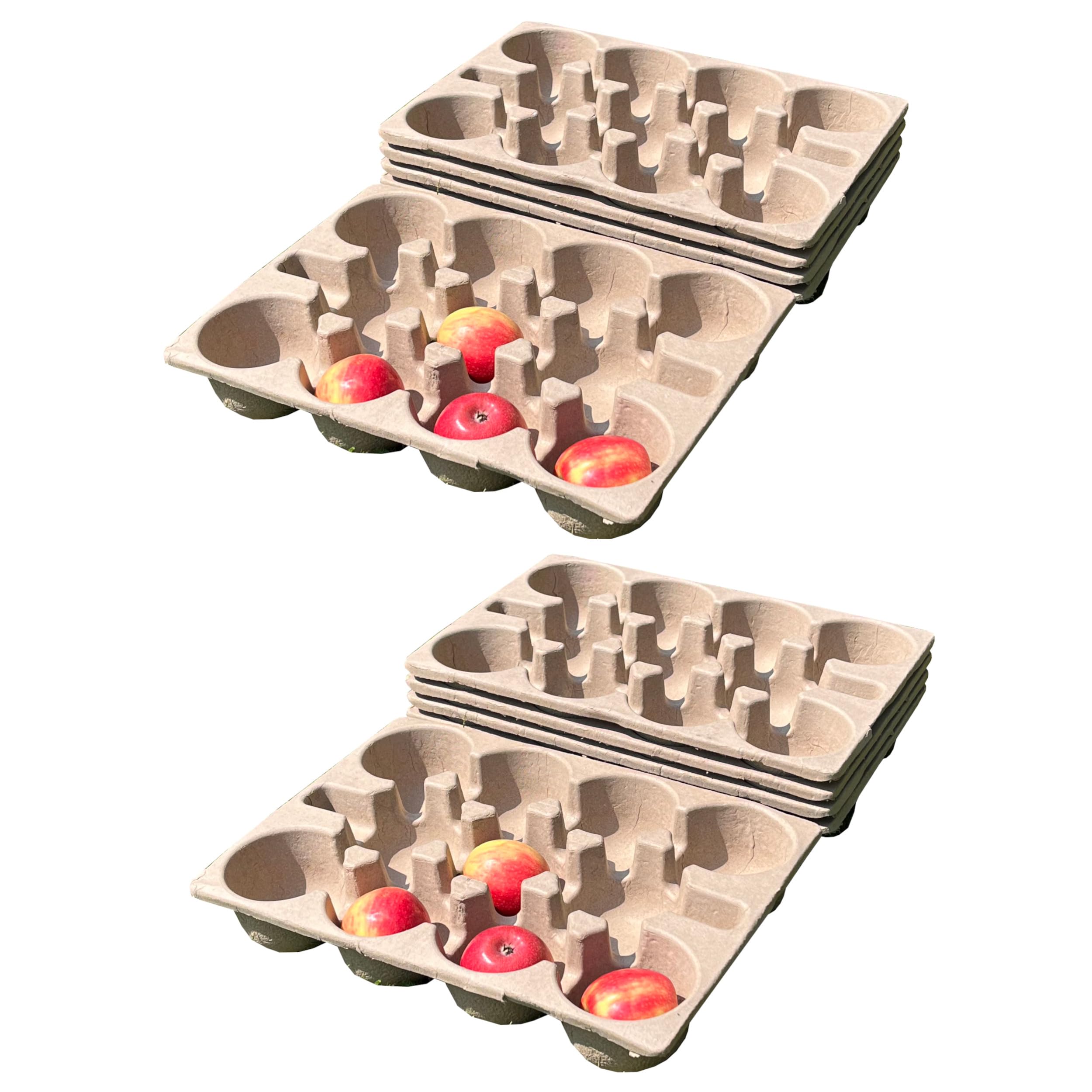 Selections Paper Fibre Cardboard Apple & Fruit Storage Trays (12 Holes) - Pack of 10