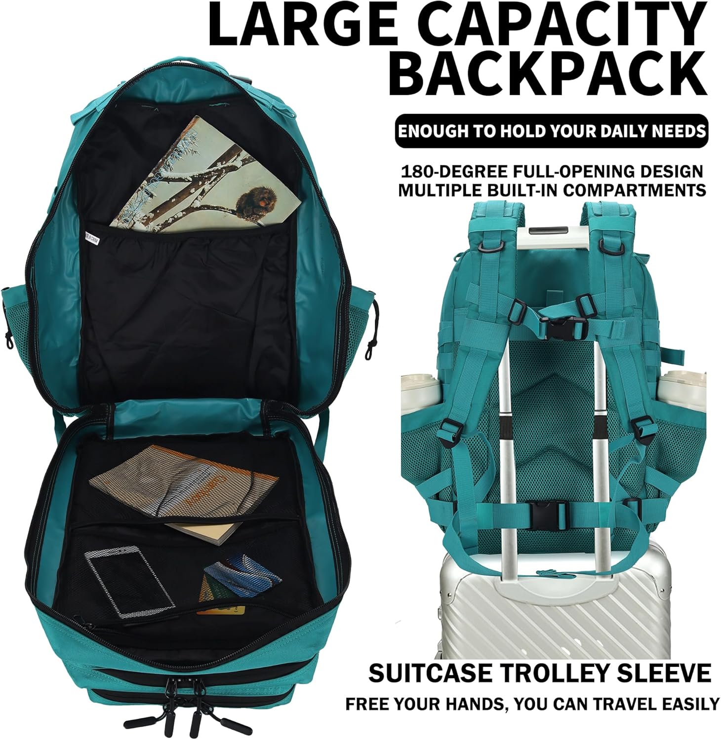 Military Tactical Backpack 45L/25L 3 Day Assault Pack Molle Daypack Hiking Backpack for Men and Women - Image 5