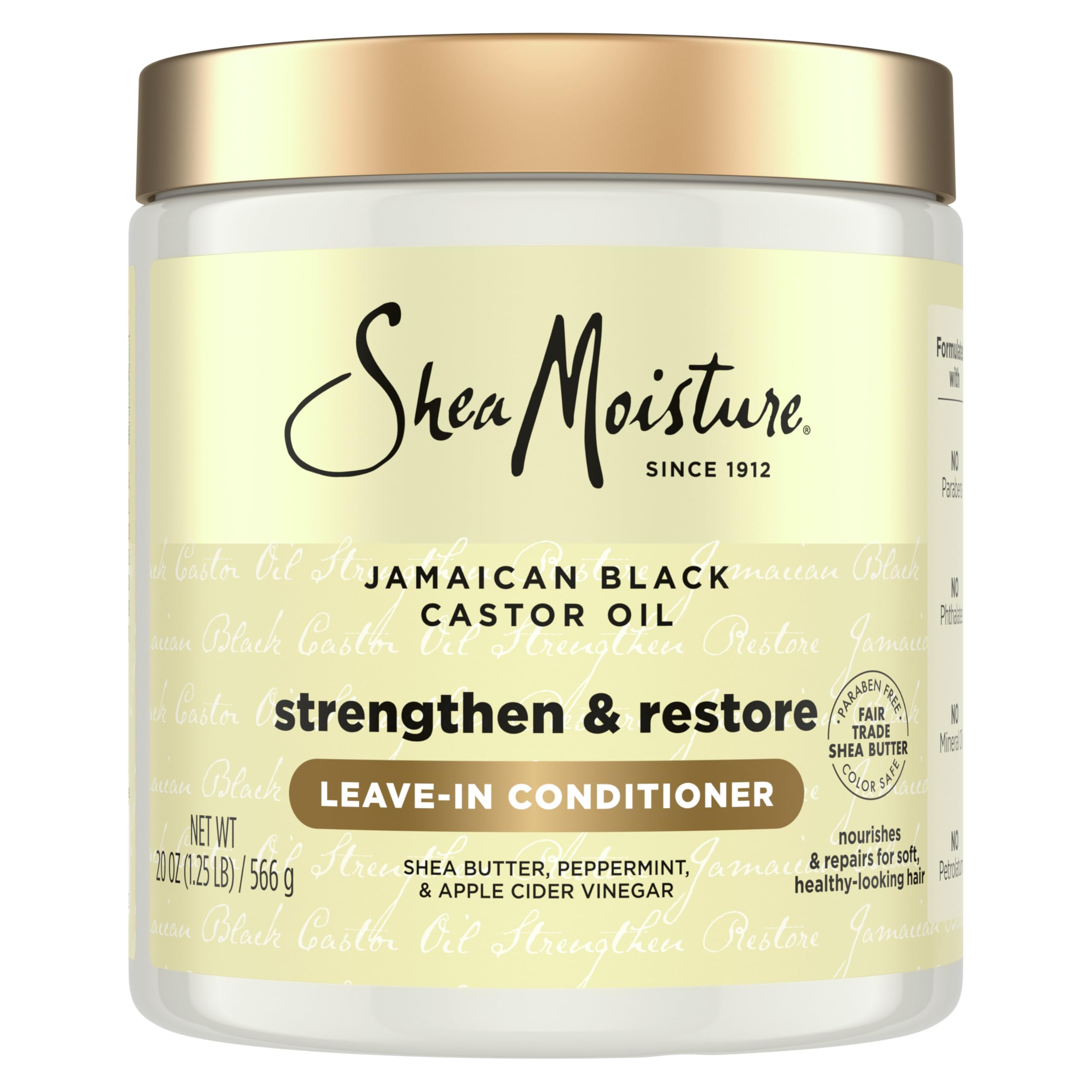 SheaMoisture Leave In Conditioner For Hair Jamaican Black Castor Oil To Soften and Detangle Hair 20 oz