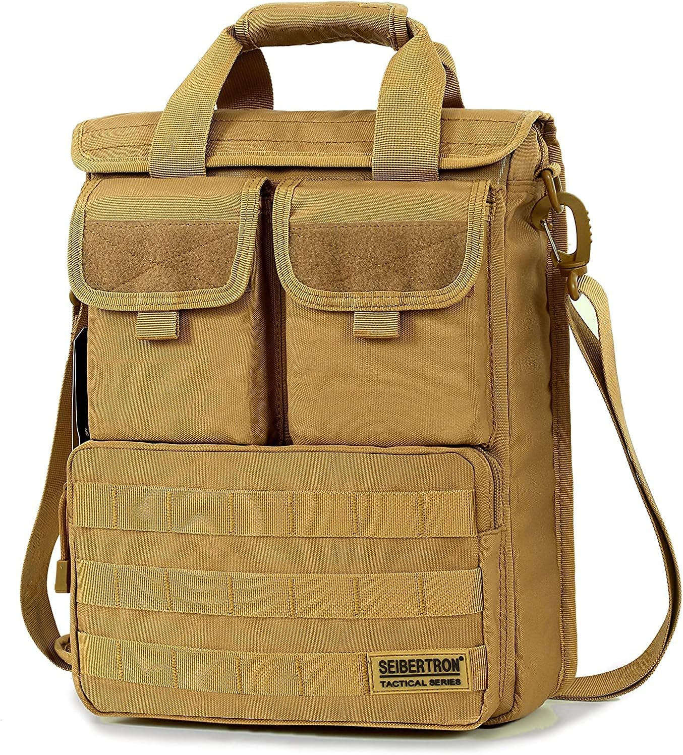 SeibertronSeibertron Shoulder Messenger Bag Field Tech Tactical Response laptop Attache Brief Case Khaki