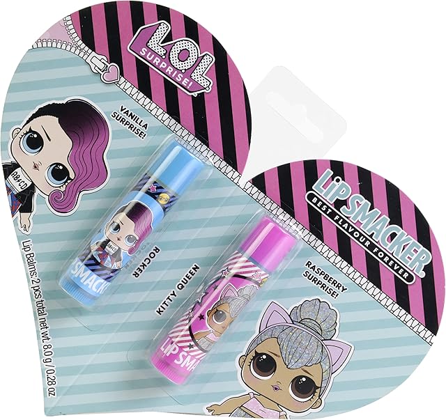 LOL BFF 2 Pack Version 1, flavoured Lip Balm Set for Kids, Trendy and Sparkling Set with Lip balms for Girls, Gift for Girls