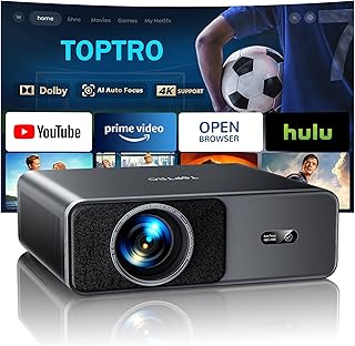 【Built-in APPs & DoIby Audio】Projector 4K, 1000ANSI Portable Smart Projectors Compatible with Netflix, Auto Focus/Keyston…