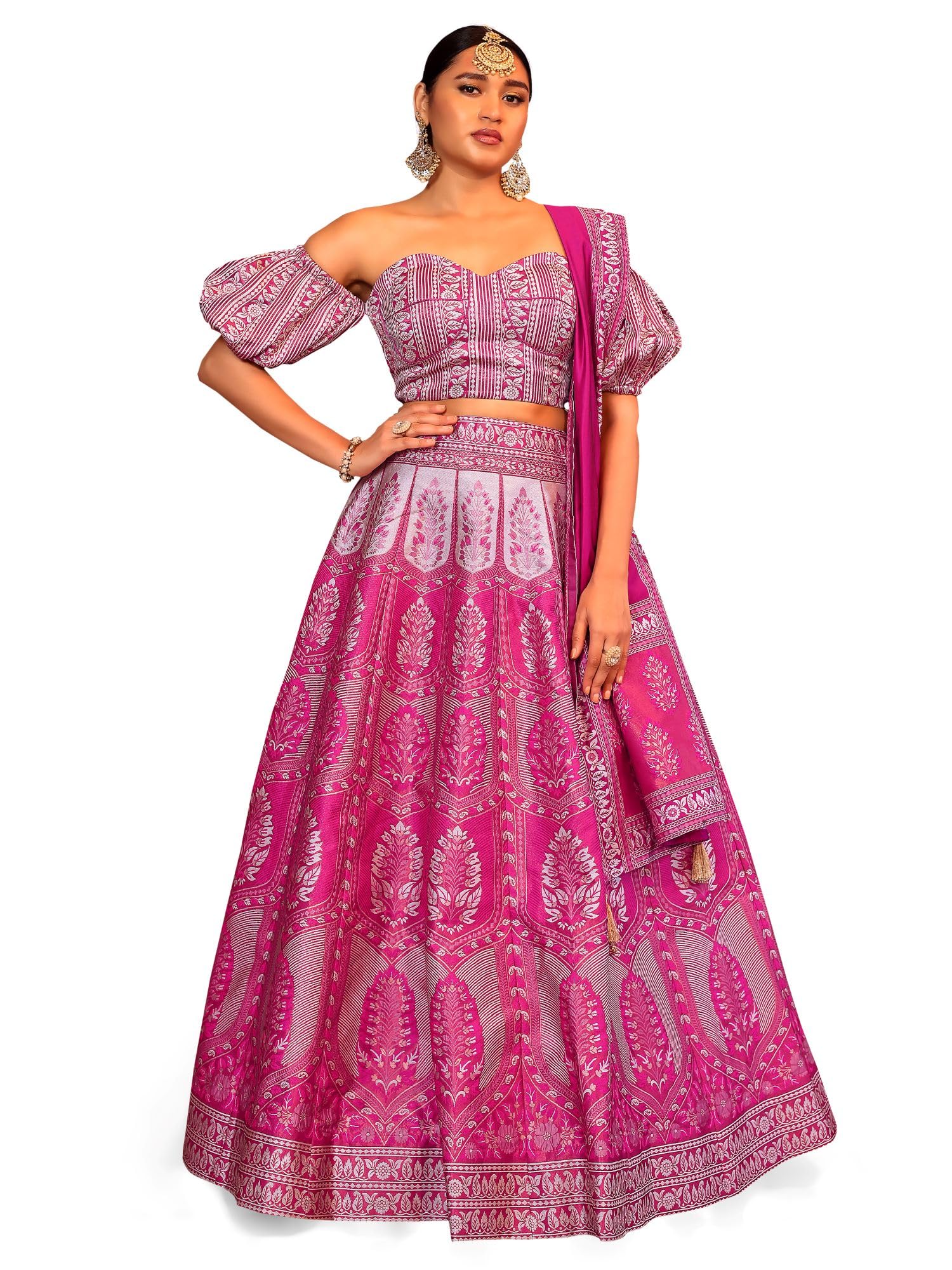 purvaja Faux Silk Women's Kanjivaram Semi-Stitched Lehenga Choli (Fiza)-picture-39