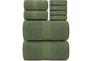 Superior Olive Green Towels, Elevate Your Bathroom Oasis