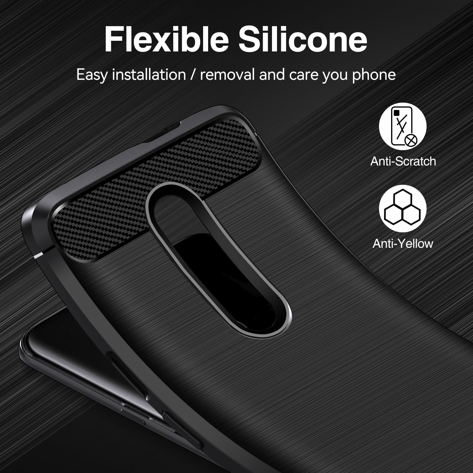 iVoler Cover per Oneplus 7T Pro, [Protezione Antiurto di Grado Militare] Custodia Sottile Morbida in Silicone TPU Anti-Impronte Anti-Graffio Protettiva Case, Nero