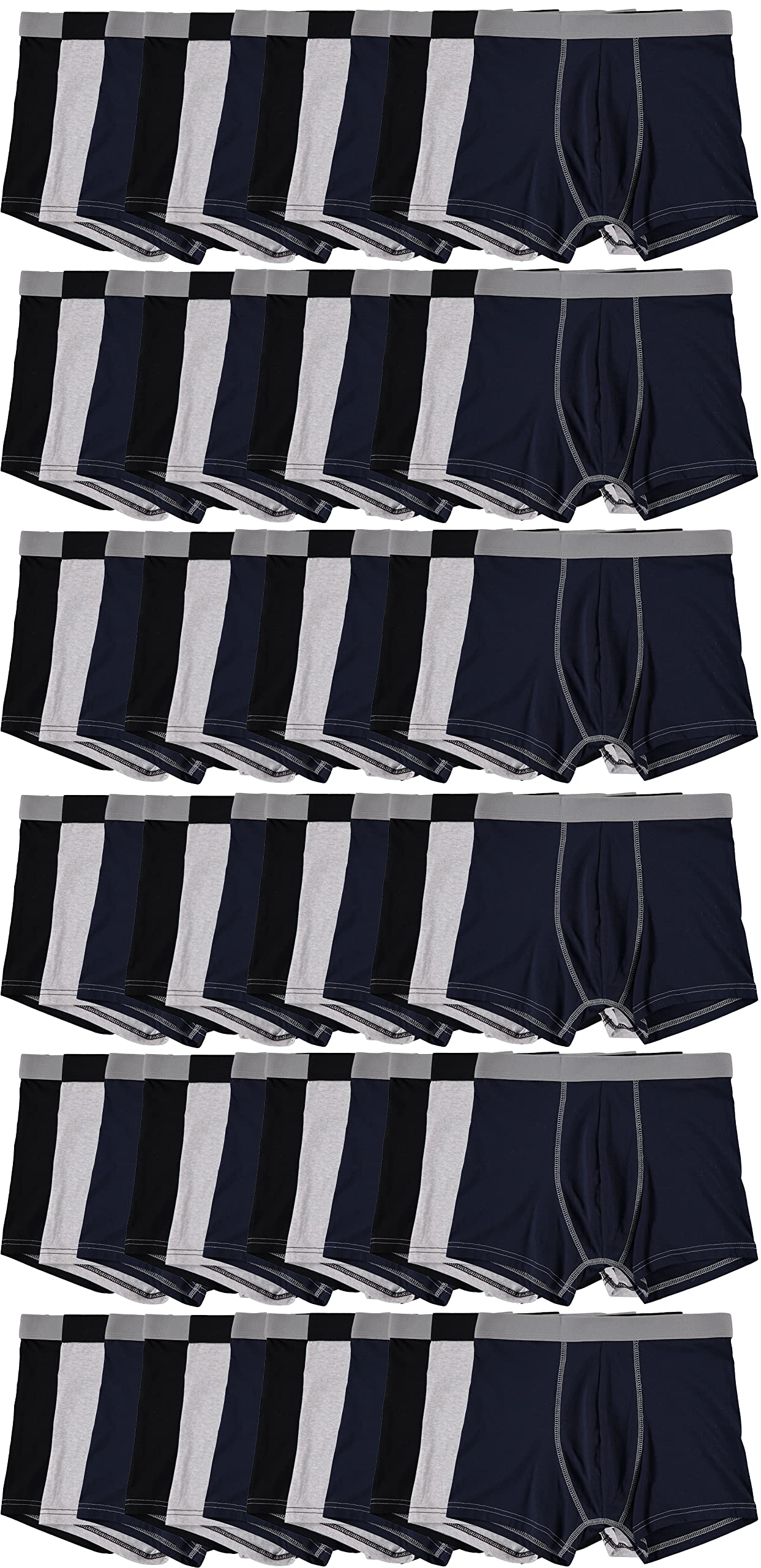 Yacht Smith 72 Pack of Mens Boxer Briefs Underwear Bulk 100 Cotton Soft Comfortable Assorted Colorful Brief
