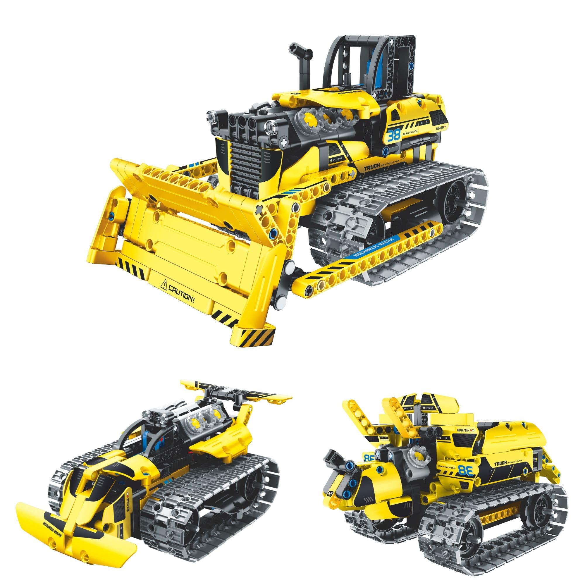 iM.Master STEM Academy: Mechanical Master - R/C 3 en 1: Crawler & Bulldozer -452pc- Vehículo Modelo de Ladrillos, Control Remoto, Juego de Actividades de Bloques de construcción