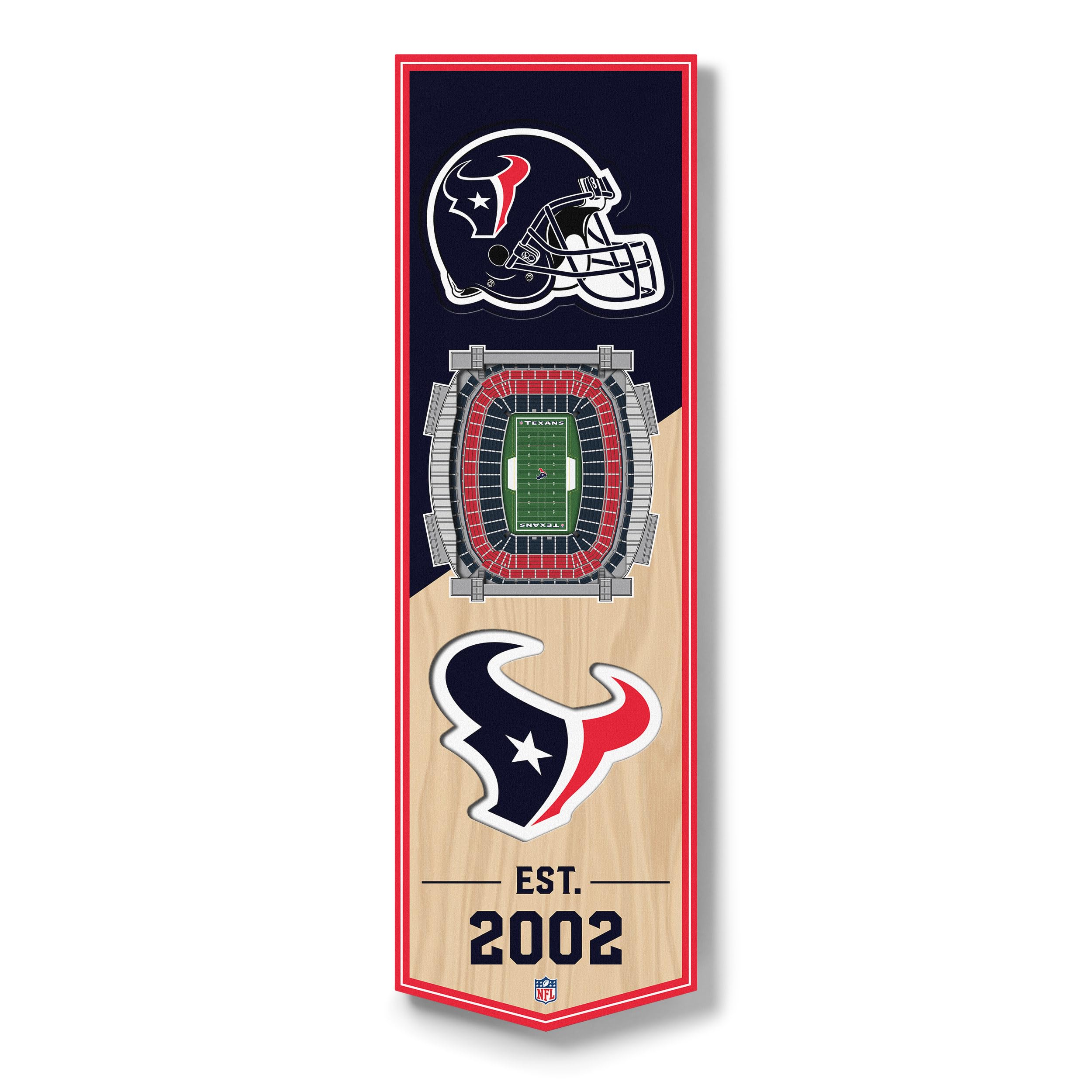 YouTheFan NFL Houston Texans 3D Stadium 6x19 Banner - NRG Stadium — image 1