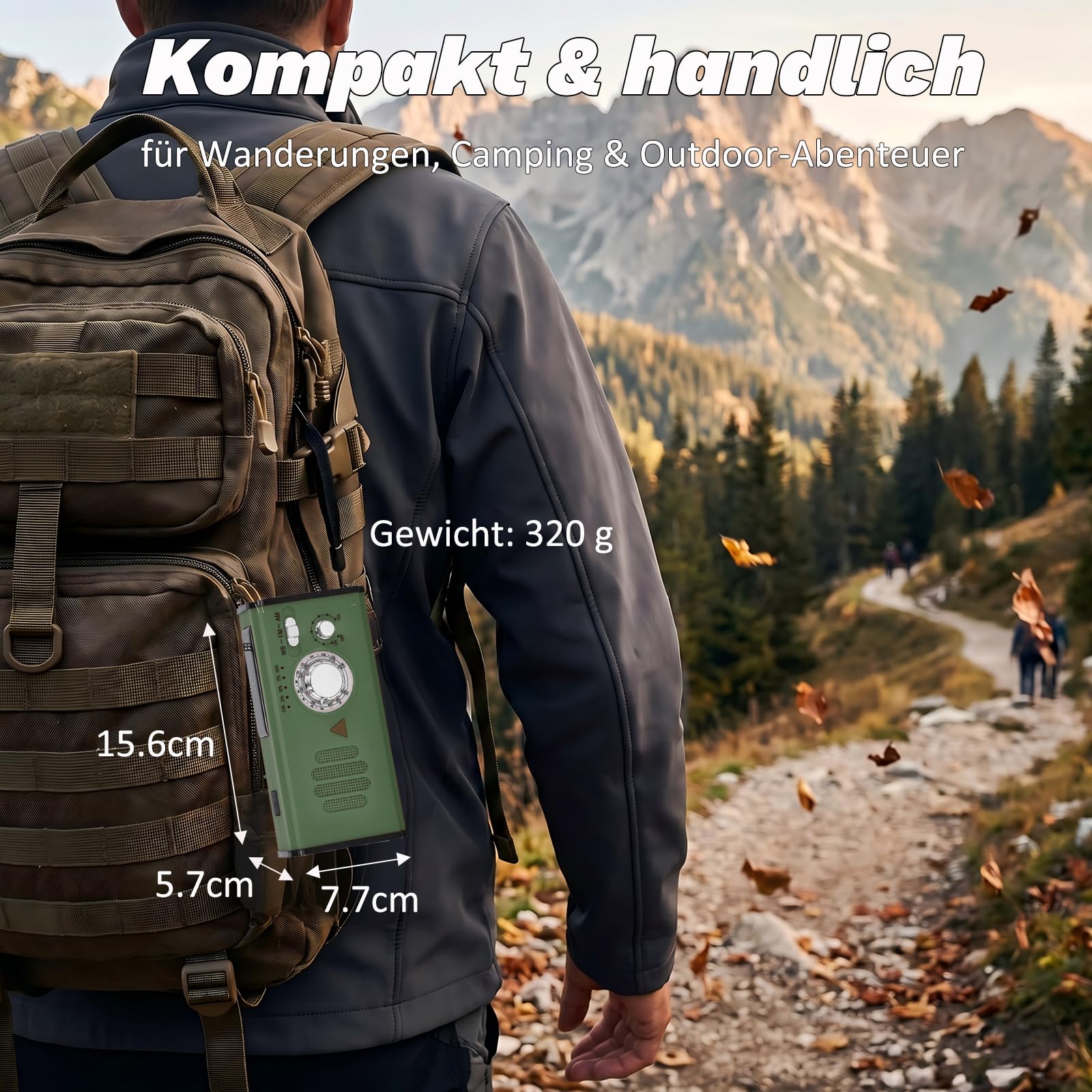 Notfallradio mit Kurbel, 4000mAh Powerbank Batterieradio, AM/FM/WB Weltempfaenger Kurbelradio mit Handyladefunktion, SOS-Alarm und LED-Taschenlampe, Notfallpaket Stromausfall Fuer Camping
